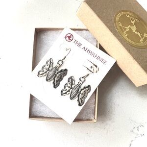 Sterling Silver Butterfly Bug Earrings Handmade by The Ahwahnee .925 Charm